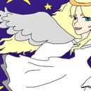 Angel Christmas card design by Ava Jolliffe for the Deafblind UK charity