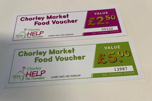 Market vouchers which are provided - £5 per person per week and £25 for a family to avail of fresh fruit, meat and vegetables which has a three month expiry date.