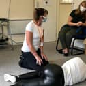 Right At Home carers Cath and Suzanne undergoing basic life support training