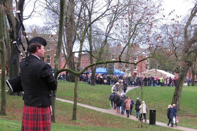 Kenny the piper (Malcolm Smith)  will be playing at  this year's Christmas concert in Winckley Square