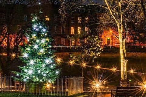 Winckley Square Gardens lit up, pictured at a previous Christmas concert