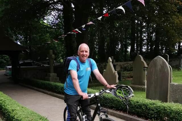 Peter Rossall, from Kirkham, sets out on his 53.3 mile sponsored cycle