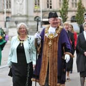 Brian Rollo and wife Trisha leading a civic procession during his year as Mayor.