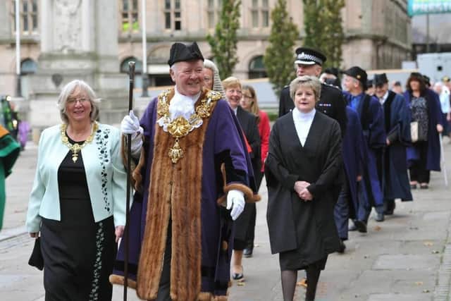 Brian Rollo and wife Trisha leading a civic procession during his year as Mayor.