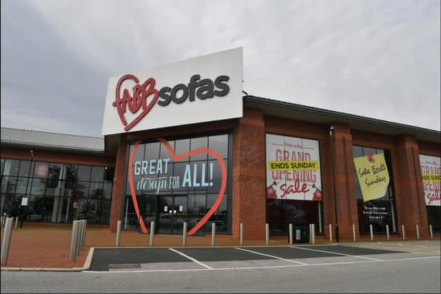 The last time the store was in use was June 2018 as Fabb Sofas.