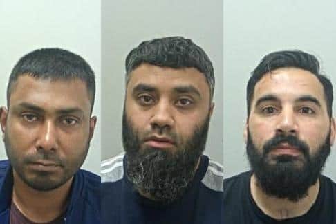 Badrul Alam (pictured left), Ismail Ahmed (pictured middle) and Yamin Patel (pictured right) (Credit: Lancashire Police)