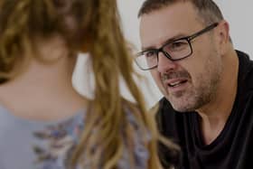 Paddy McGuinness with his daughter in the revealing BBC documentary Paddy and Christine McGuinness: Our Family and Autism