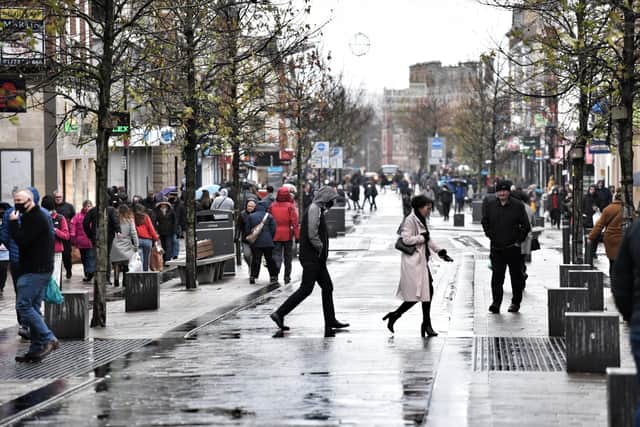 Shoppers brave the awful weather in the run up to Christmas on Saturday