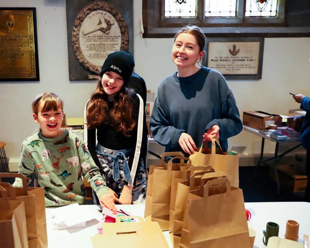 Eighty volunteers joined up at Preston Minister to make bags and boxes of kindness for the people of Preston.