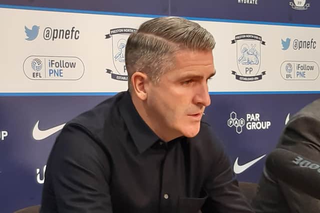 New Preston North End manager Ryan Lowe speaks to the media at Euxton