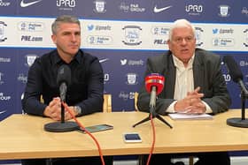 Ryan Lowe alongside director Peter Ridsdale.
