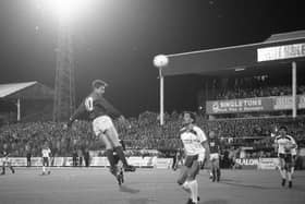 Action from Preston North End's FA Cup replay with Chorley at a packed Deepdale in December 1986