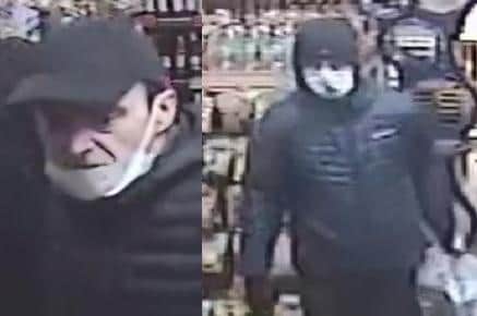 Police released CCTV footage of two men they wanted to identify following a burglary at a convenience store in Chorley (Credit: Lancashire Police)