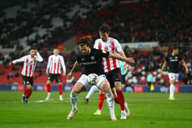 Morecambe striker Cole Stockton in action against Sunderland at the Stadium of Light on Tuesday (photo: Jack Taylor)