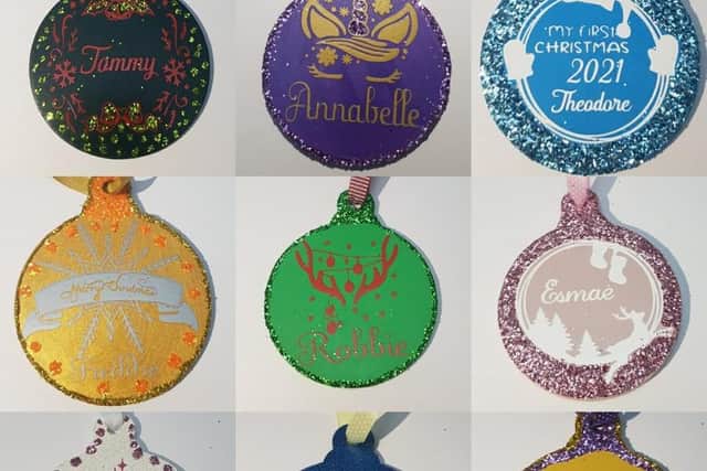 Personalised Christmas baubles will be one of the things available to purchase at the market.