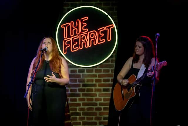UCLan students Georgia Pepper and Charlotte Smith perform at The Ferret during a previous show. Photo: Michael Porter