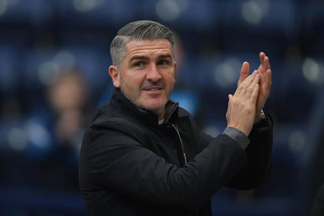 Preston North End manager Ryan Lowe applauds the fans before the game against Barnsley
