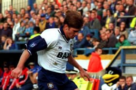 Kevin Kilbane in action for PNE against Shrewsbury at Deepdale in the mid-1990s