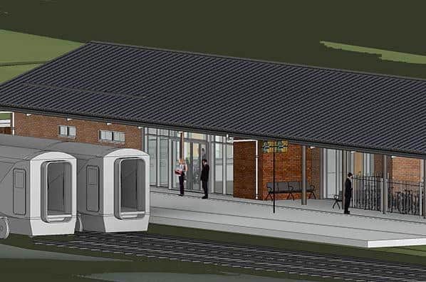 The station would include a fully-accessible station building with waiting areas, a staffed booking and information office, vending machines and toilets