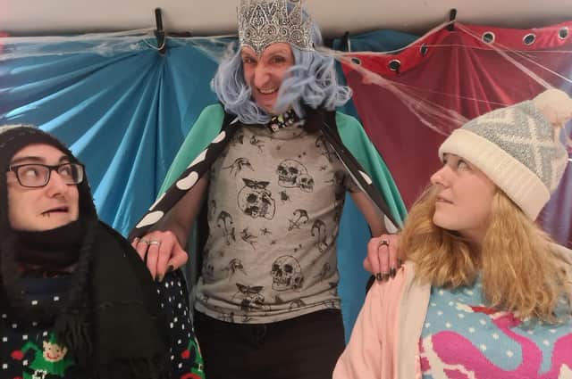 West End Players community show. The Snow Queen (Sister Christian) with Gerde and Kai (Chelsey Needham and Mark Leech).