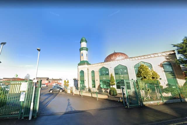 Fire crews from Preston, Penwortham, Bamber Bridge and Blackpool tackled the blaze at Noor Hall, next to Masjid-e-Noor, in Noor Street at 2.41am. Pic: Google
