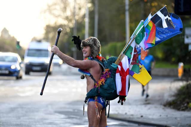 On the  road again  - Speedo Mick sets off on the next part of his fundraising walk