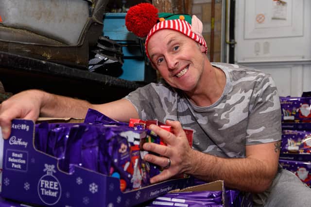 Stephen Wilson has collected over 1000 selection boxes for children from struggling families.
