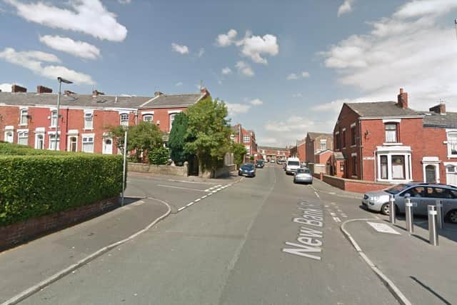 A "stolen BMW" deliberately reversed into a saloon-type car in St Silas Road, close to the junction with New Bank Road (Credit: Google)