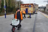 Hard at work to ensure Kirkham and Wesham station looks its very best