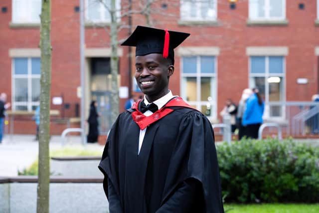 Sami Henry, a Sudanese refugee, has been awarded a first-class degree in oil and gas safety engineering.