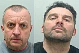 Darren Bowling (left) and Scott Robinson (right) have been jailed for more than 22 years as part of a Lancashire Constabulary investigation into the supply of Class A drugs (Credit: Lancashire Police)