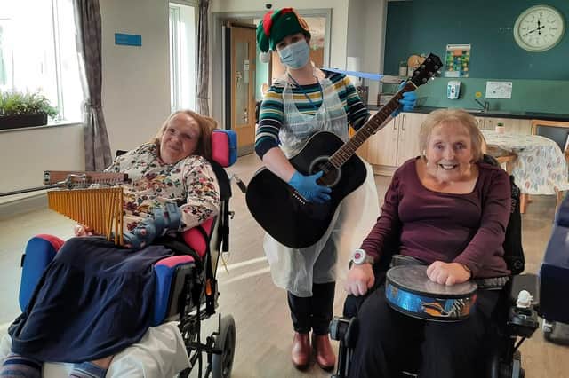 Karen Masterson (left), Clare Maddocks (centre) and Elsie Longton, pictured at the Sue Ryder Neurological Care Centre in Fulwood