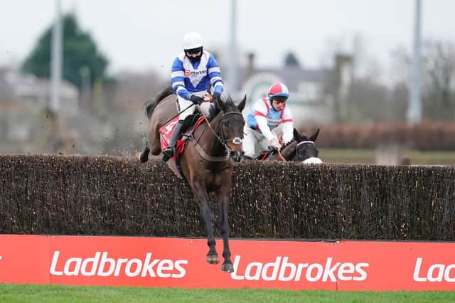 Bryony Frost riding Frodon clear the last to win The Ladbrokes King George VI Chase at Kempton Park in 2020