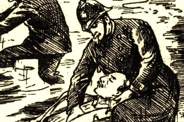 The plucky constable dragged the body to shore