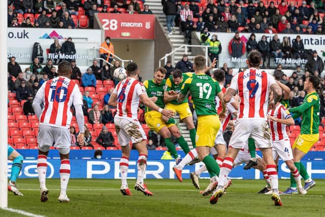 PNE on the attack in the first half against Stoke
