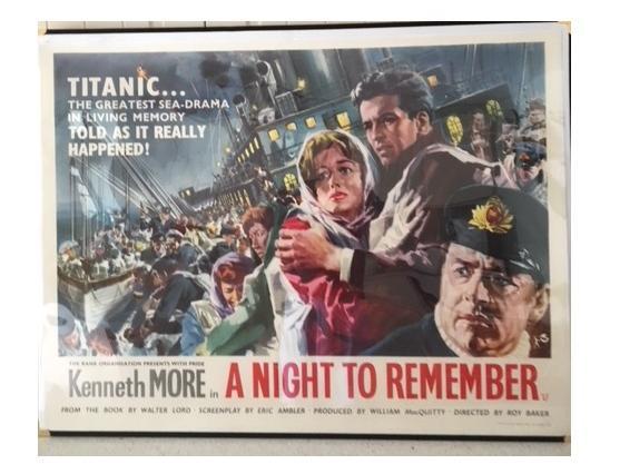A Night To Remember. Bob's copy is linen backed and not far short of mint condition, extremely rare. 1957 now priced at £2.225.