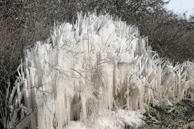 Nikki Murphy sent us this nIce picture of a stunning frozen water leak in Rudgwick t8vKCUnpFIBvWlrUYYc7