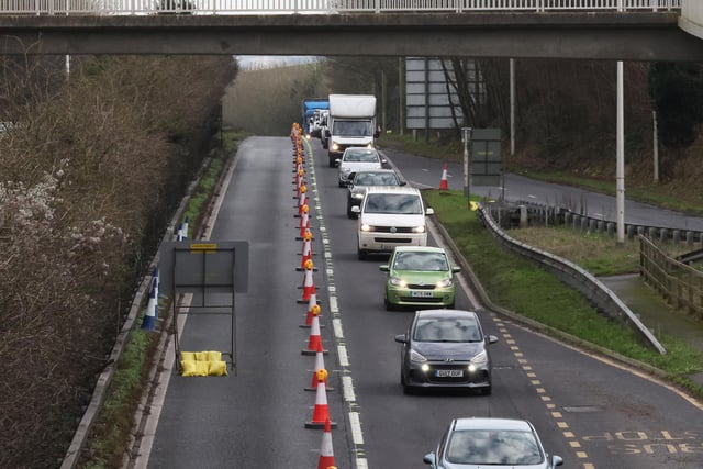 Traffic was slow between the A27 by Coldean, all the way back to the Ashcombe roundabout by Lewes.