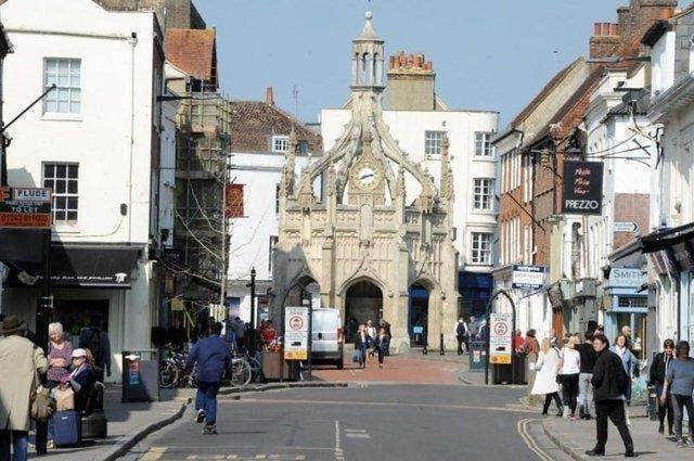 Central Chichester had 1080.7 Covid-19 cases per 100,000 people in the latest week, a rise of 6.3 per cent from the week before.