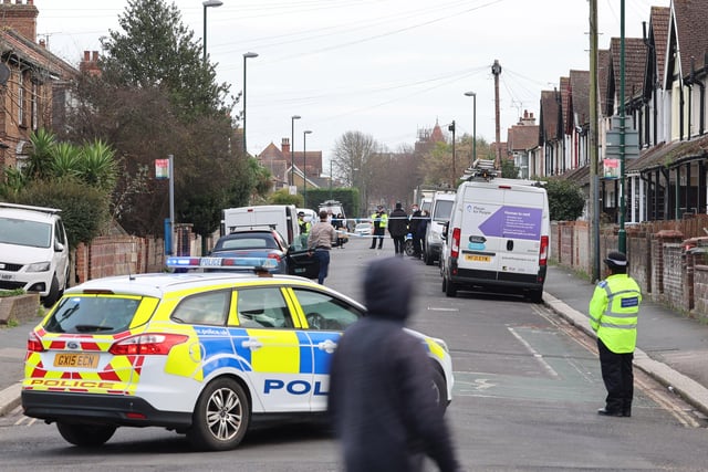 Police attended the scene in Linden Road, Bognor Regis. Picture by Eddie Mitchell SUS-220502-173007001
