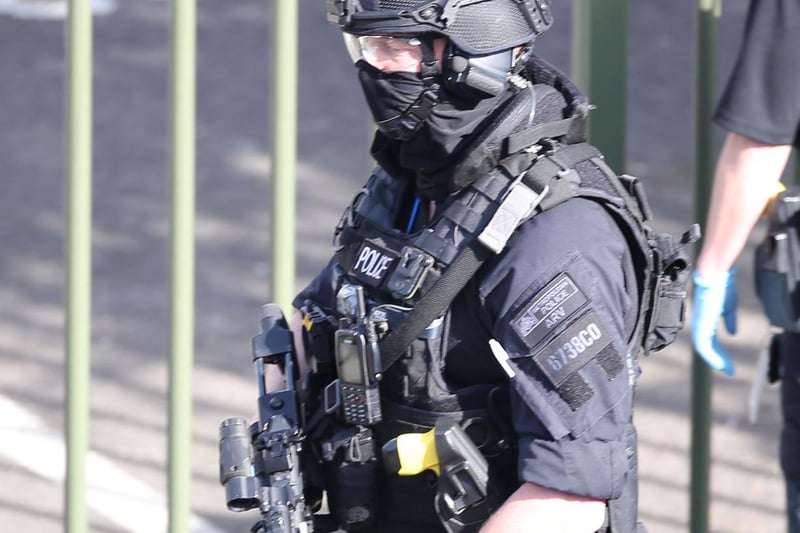 Armed officers at Crawley College