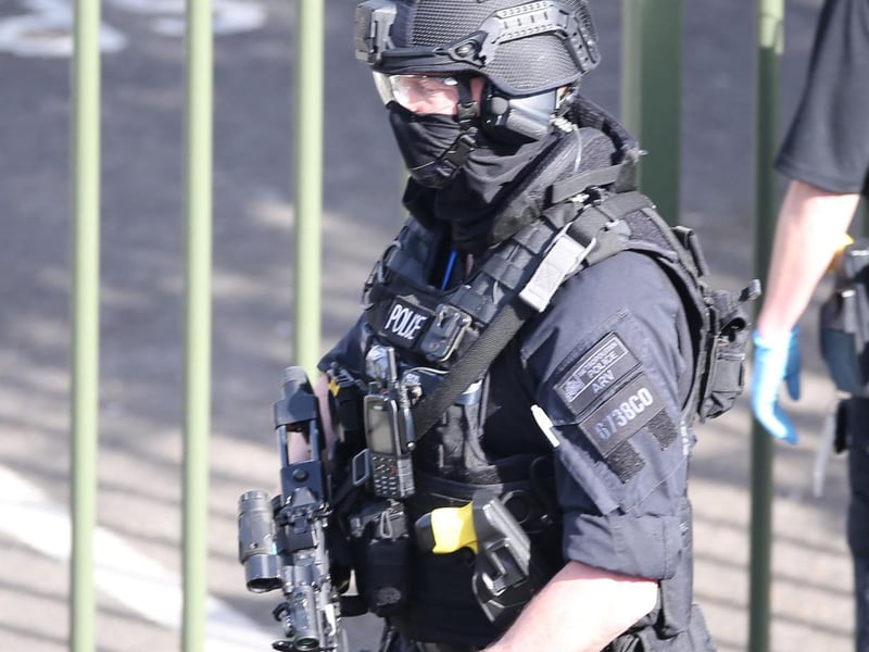Armed officers at Crawley College