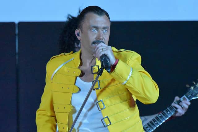 The Freddie and Queen tribute act entertaining the crowds