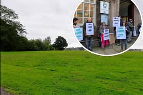 Campaigners opposed to the proposed revamp of Ashton Park were waiting for councillors outside the town hall