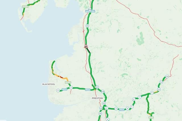 The M6 southbound is blocked between junctions 33 (A6, Lancaster South / Garstang) to 32 (M55, Broughton Interchange) due to an incident this morning (Thursday, February 16)