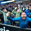 Preston North End fans celebrates their third goal.