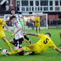 Match action from Bamber Bridge's win over Lancaster City (photo: Ruth Hornby)