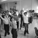 Dancing days are here again as crowds of office girls in Preston town centre get off their desk-bound chairs once a week determined to get some exercise. For the disco beat doesn't just attract dancers, it also attracts the keep-fit brigade. Pictured: Mrs Carol Atack (right) leads pupils at the Dancers Studio in a lunchtime disco session