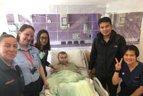 Josh Richardson, 24, from Chorley has returned home after nearly three months in a Thailand hospital after a motorcycle crash. He is now being cared for at Royal Preston Hospital