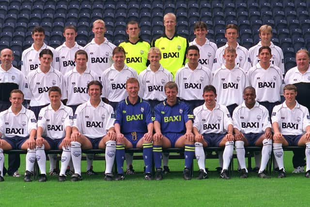 (Back left to right) Michael Jackson, Paul Morgan, Colin Murdock, David Lucas, Tuevo Moilanen, Ryan Kidd, Gary Parkinson and Julian Darby. (Middle left to right) Mick Rathbone, Jon Macken, Michael Appleton, Simon Davey, Lee Cartwright, Kurt Nogan, Stuart King, David Eyres and Brian Hickson.
(Front left to right) Paul McKenna, Dominic Ludden, Sean Gregan, David Moyes, Kellam O'Hanlon, Lee Ashcroft, Mark Rankine and Michael Holt.